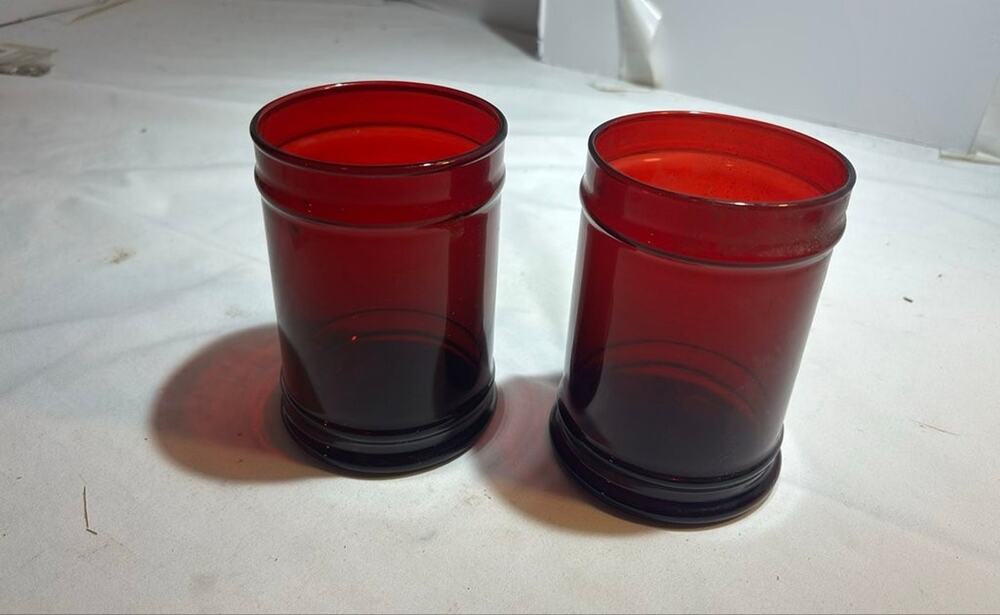 Vintage Red Glass Jars